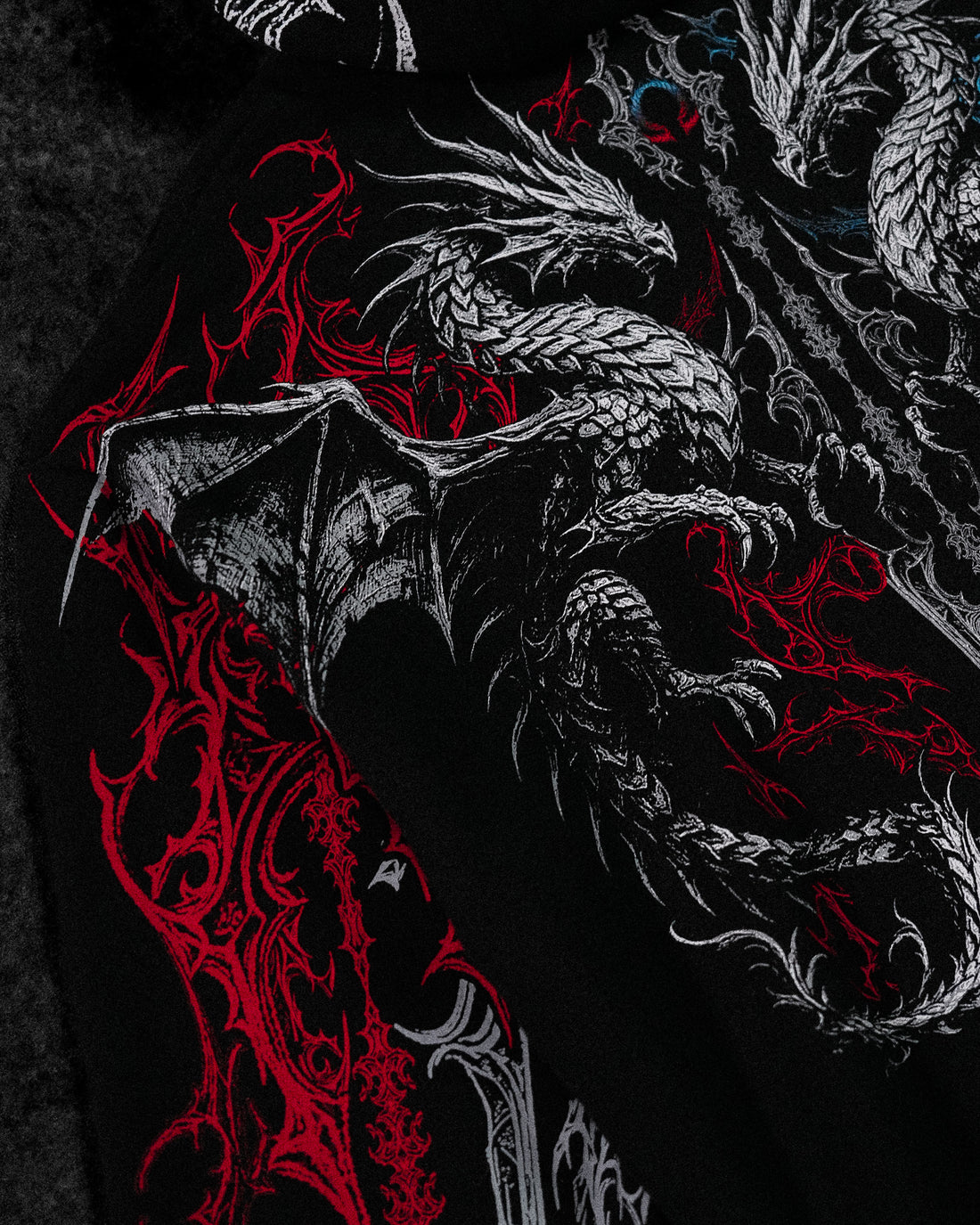 Dragon Blade Oversized pullover hoodie [FIRE AND ICE]