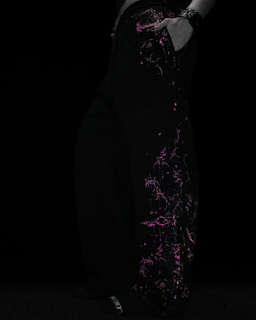 Women's Shattered Blade Rhinestone Uncuffed Sweatpants [BLOSSOM PINK]