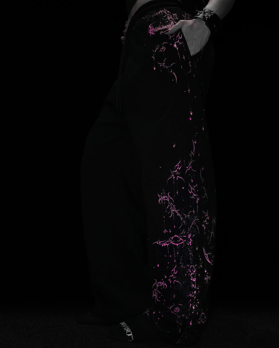 Women's Shattered Blade Rhinestone Uncuffed Sweatpants [BLOSSOM PINK]