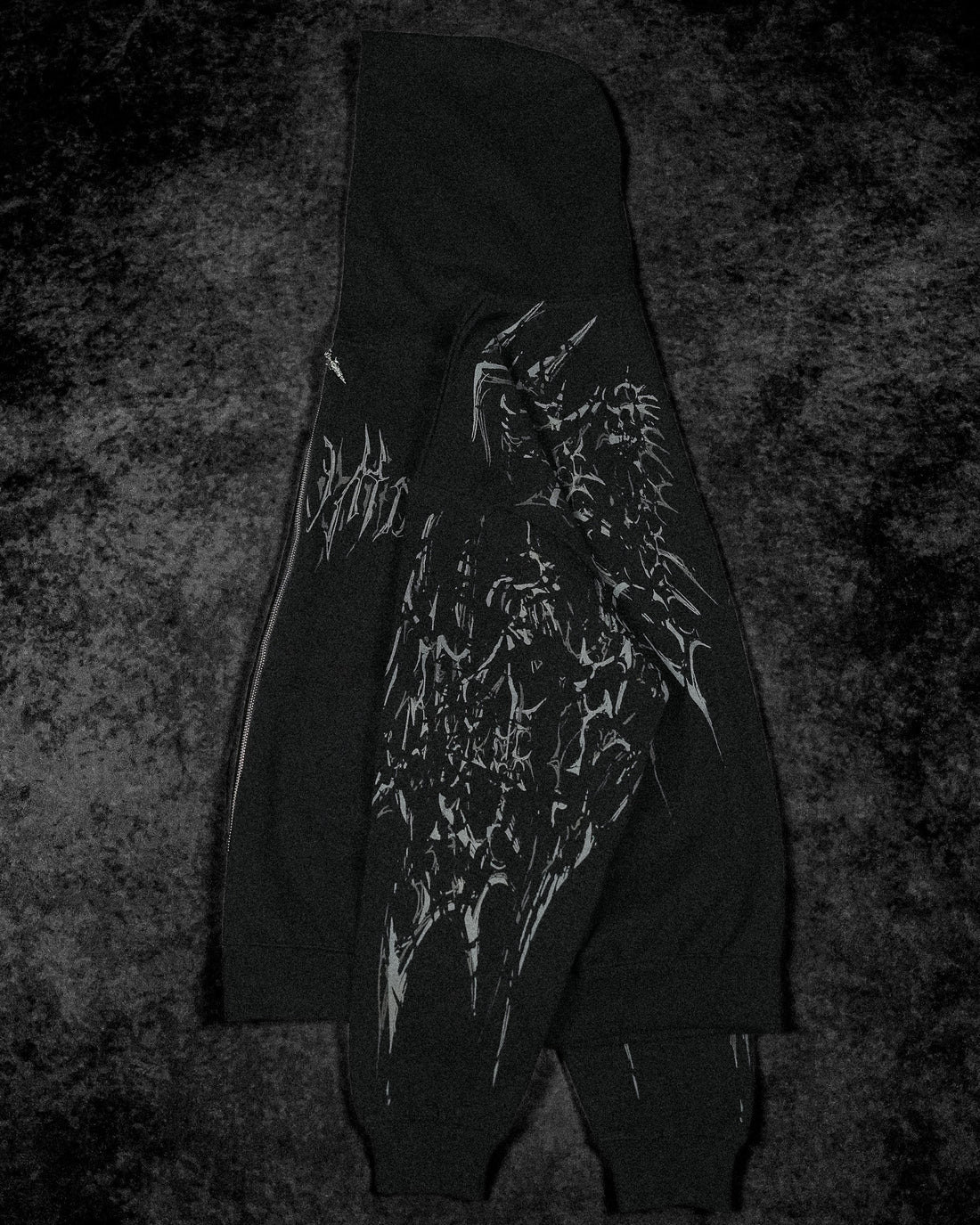 Deathkeeper Oversized Zip-up Hoodie [MIDNIGHT]