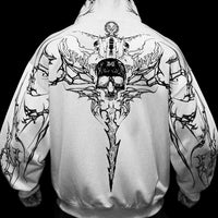 Kingslayer Oversized Zip-up hoodie [DIVINE WHITE]