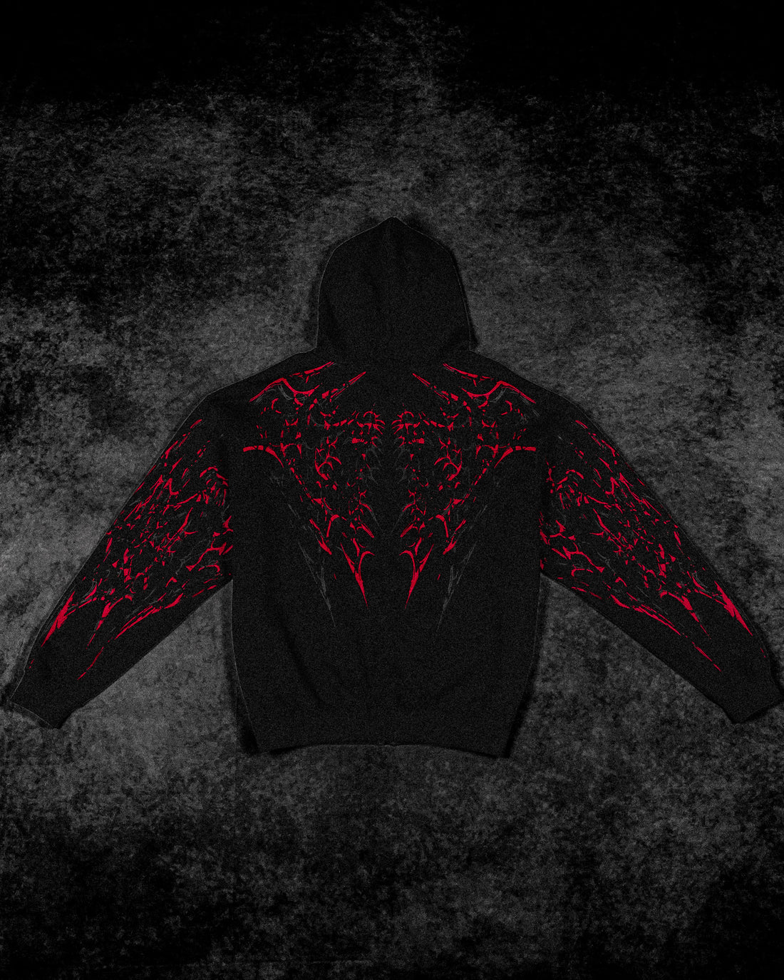 Deathkeeper Oversized Zip-up Hoodie [INFERNO]