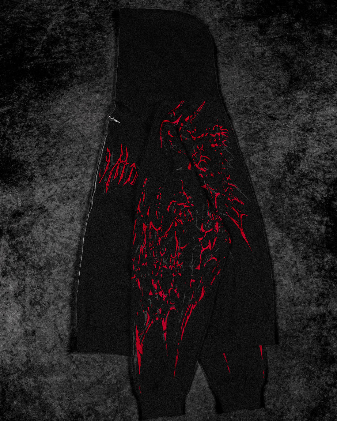 Deathkeeper Oversized Zip-up Hoodie [INFERNO]