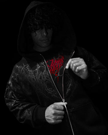 Nocturnal Oversized Zip-up Hoodie [DARKNESS]
