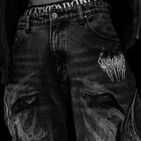 Soul Decay Oversized Distressed Denim Jeans [ALLOY WASHED]