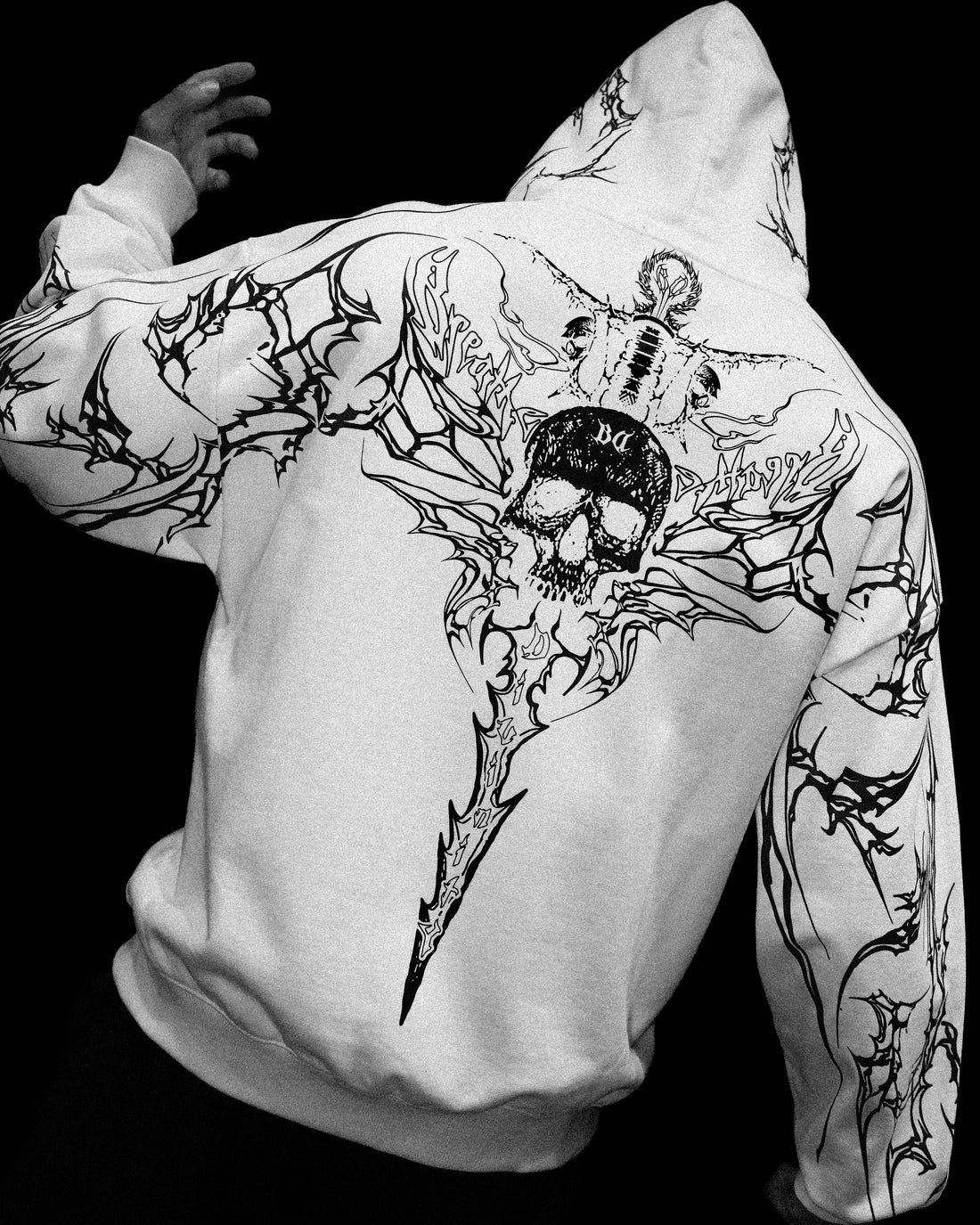 Kingslayer Oversized Zip-up hoodie [DIVINE WHITE]