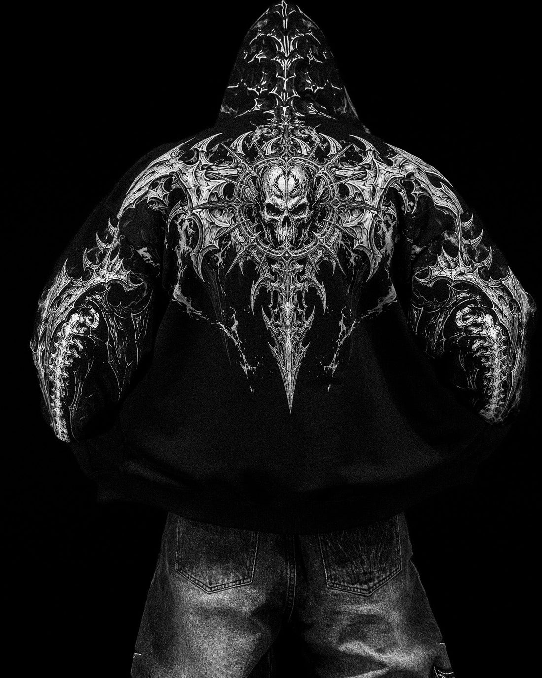 Death Slayer Oversized Zip-up Hoodie [VOID BLACK]