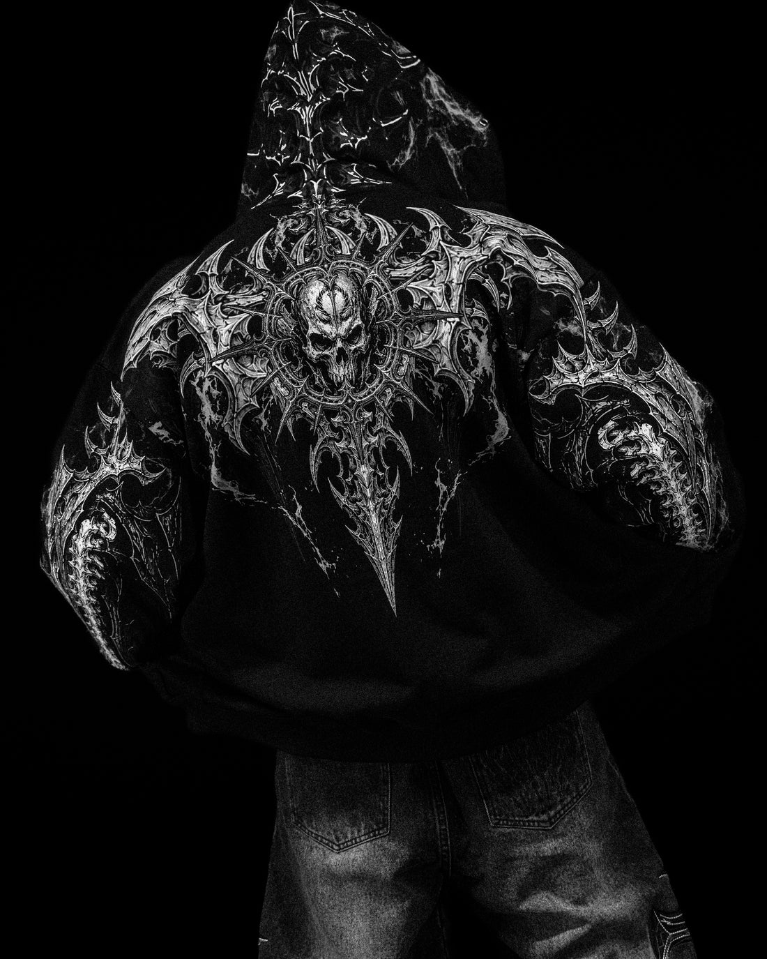 Death Slayer Oversized Zip-up Hoodie [VOID BLACK]