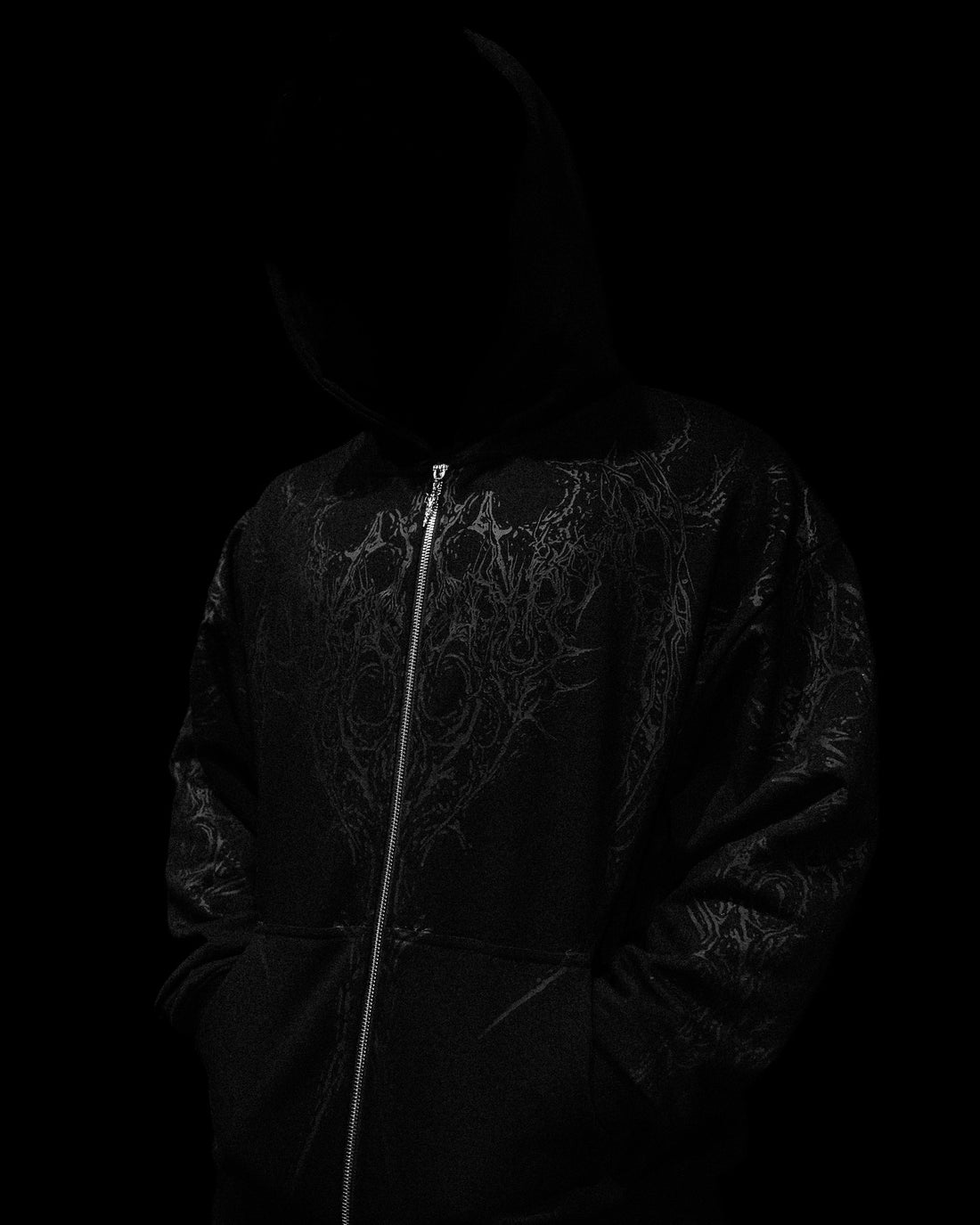 Nocturnal Oversized Zip-up Hoodie [DARKNESS]