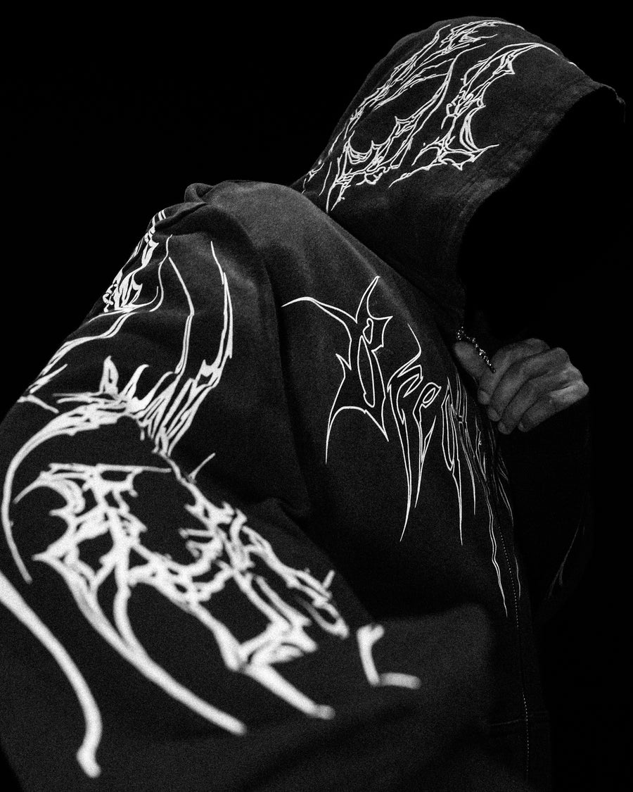 Kingslayer Oversized Zip-up hoodie [SMOKE]