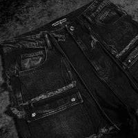 Oversized Distressed Denim Cargo jeans [ALLOY WASH]