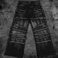 Oversized Distressed Denim Cargo jeans [ALLOY WASH]