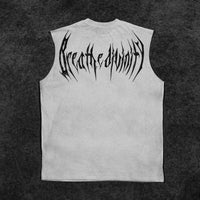 Oversized Cut-off Tee [BONE]