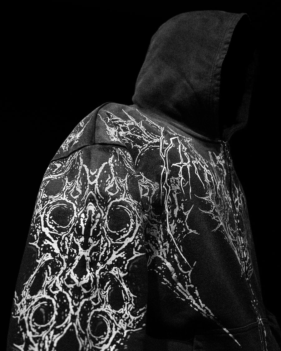 Nocturnal Oversized Zip-up Hoodie [SMOKE]