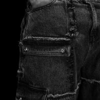 Oversized Distressed Denim Cargo jeans [VINTAGE WASH]