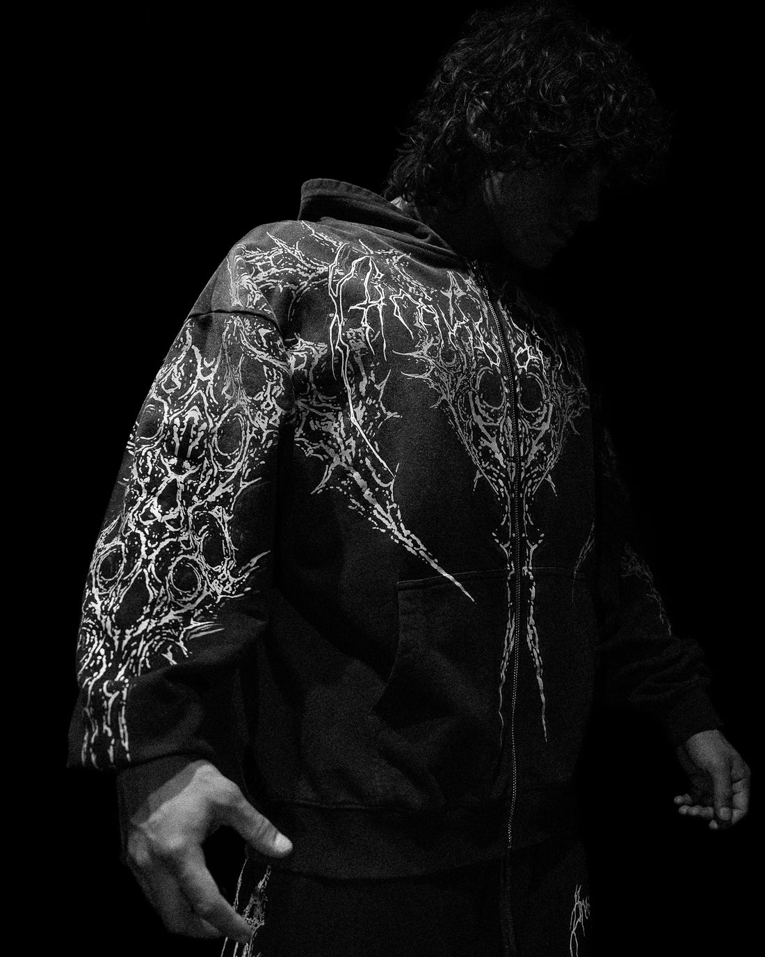 Nocturnal Oversized Zip-up Hoodie [SMOKE]
