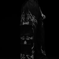 Women's Duskraven banana shaped Uncuffed Cargos [VOID BLACK]