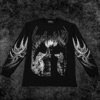 Death Portrait Oversized Longsleeve T-shirt [VOID BLACK]