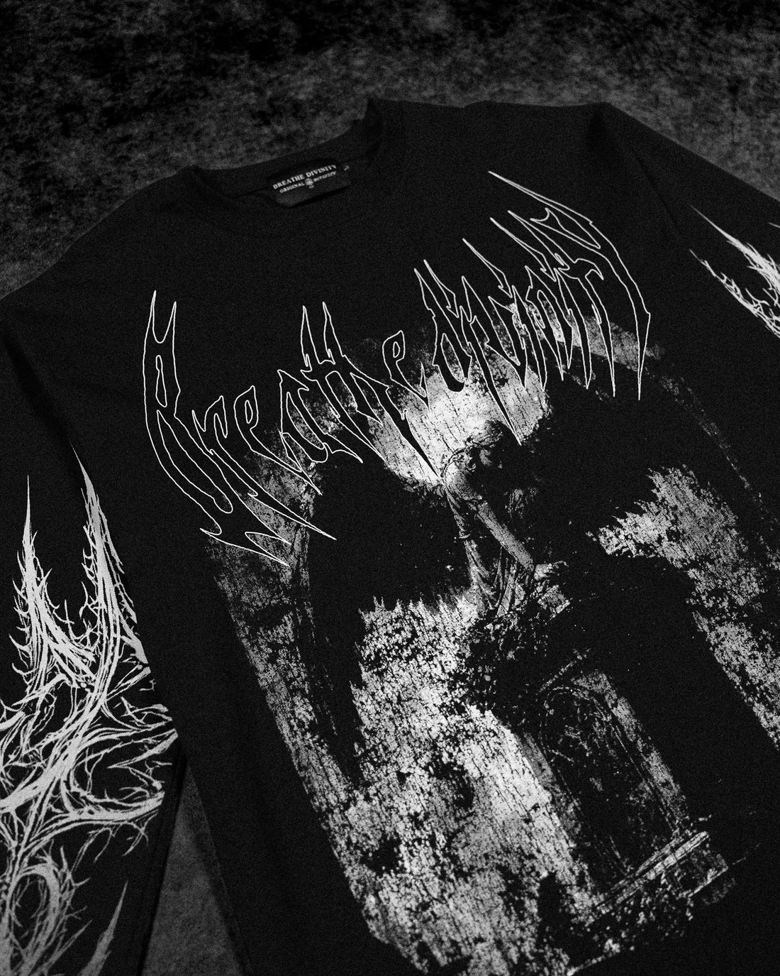 Death Portrait Oversized Longsleeve T-shirt [VOID BLACK]