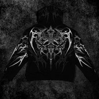 Immortality Oversized Zip-Up Hoodie [VOID BLACK]