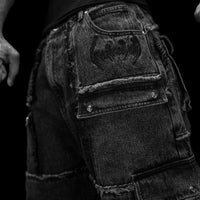 Oversized Distressed Denim Cargo jeans [VINTAGE WASH]