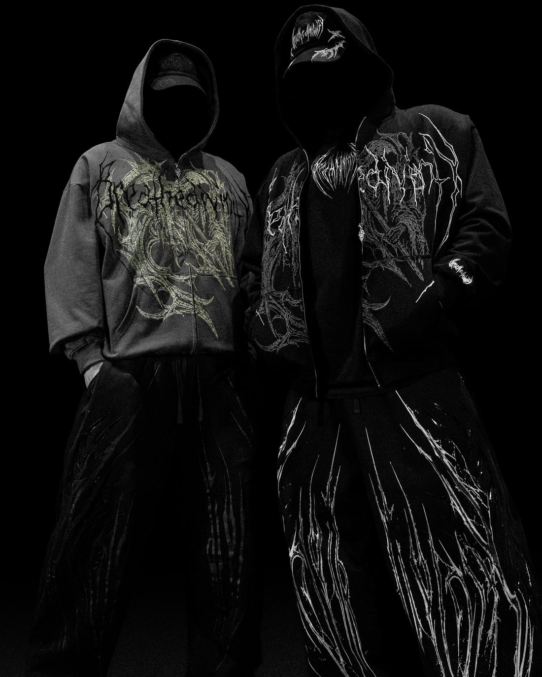 Grim Reaper Embroidered Oversized Zip-up Hoodie [GHOST]