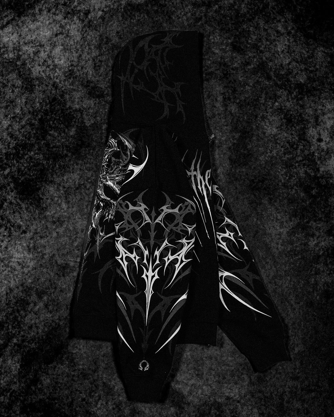 Immortality Oversized Zip-Up Hoodie [VOID BLACK]