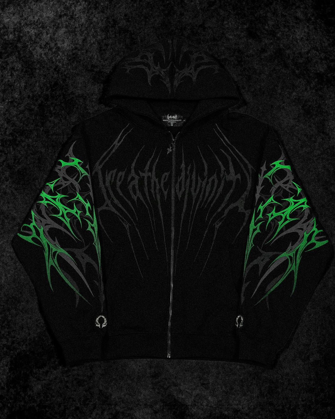 Immortality Oversized Zip-Up Hoodie [GLOW IN THE DARK]