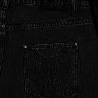 Essential Embroidered Oversized Denim Jeans [DARK GRAY]