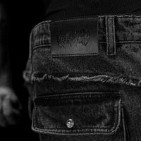 Oversized Distressed Denim Cargo jeans [VINTAGE WASH]