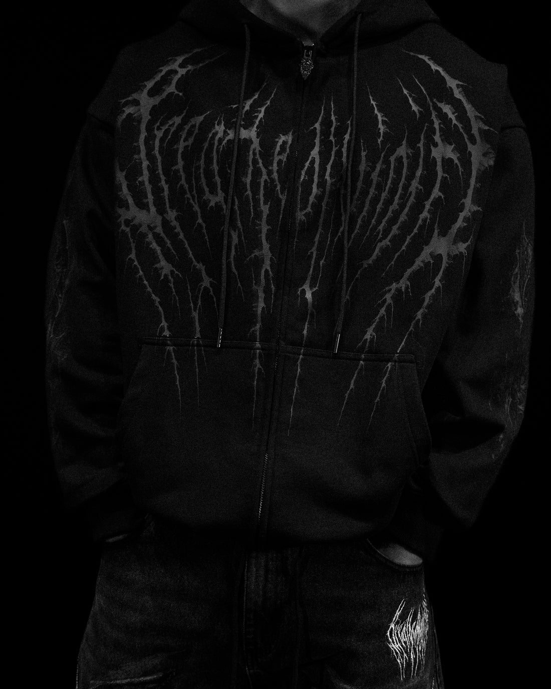 Death Slayer Oversized Zip-up Hoodie [DARKNESS]