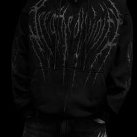 Death Slayer Oversized Zip-up Hoodie [DARKNESS]
