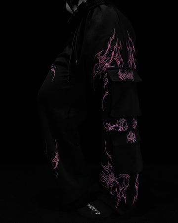 Women's Duskraven banana shaped Uncuffed Cargos [BLOSSOM PINK]