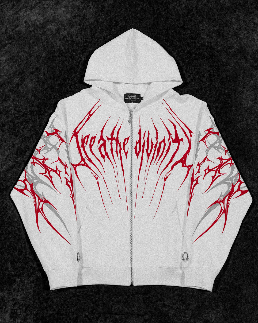 Immortality Oversized Zip-Up Hoodie [HEAVENLY RED]