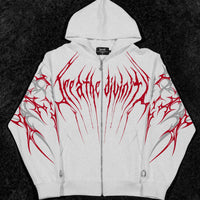 Immortality Oversized Zip-Up Hoodie [HEAVENLY RED]