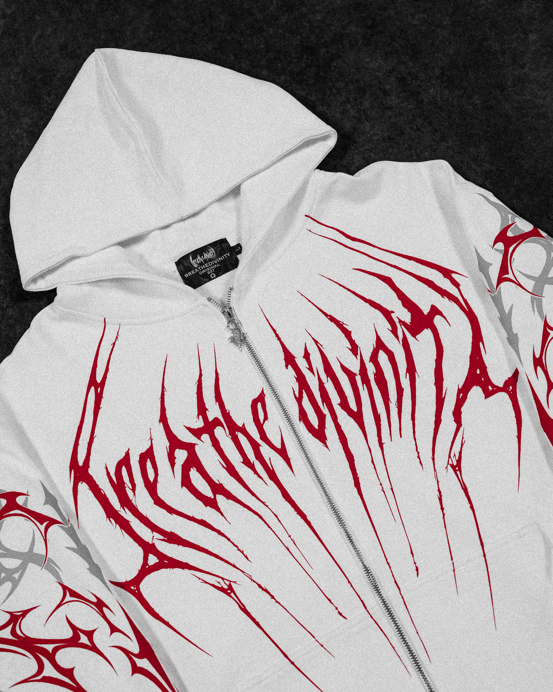 Immortality Oversized Zip-Up Hoodie [HEAVENLY RED]