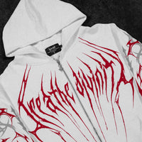 Immortality Oversized Zip-Up Hoodie [HEAVENLY RED]