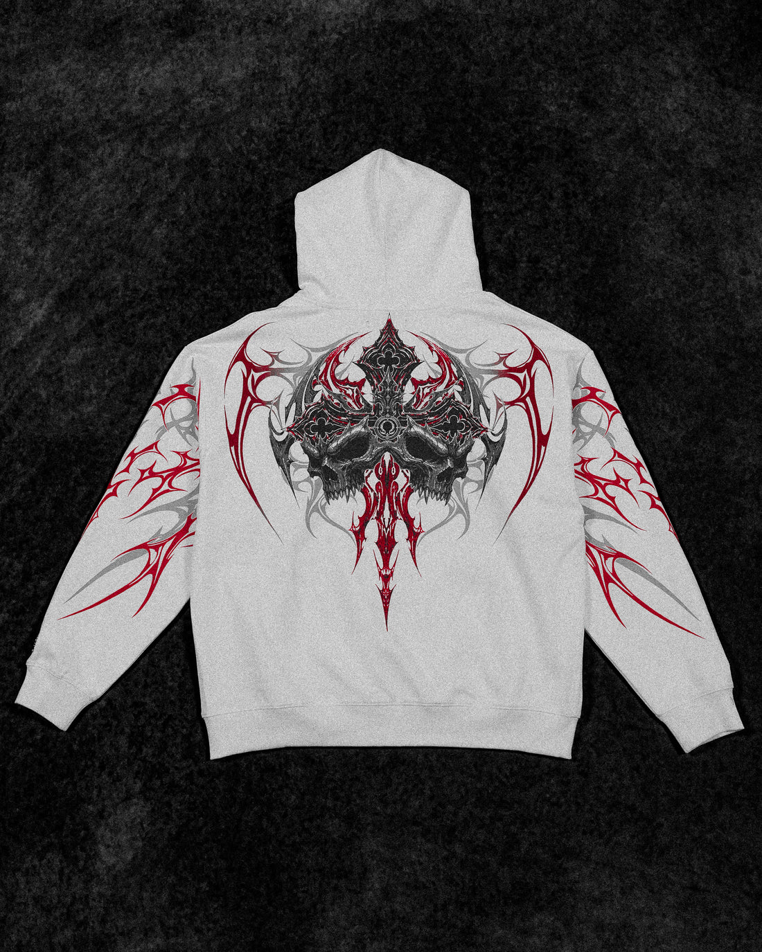 Immortality Oversized Zip-Up Hoodie [HEAVENLY RED]