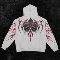 Immortality Oversized Zip-Up Hoodie [HEAVENLY RED]