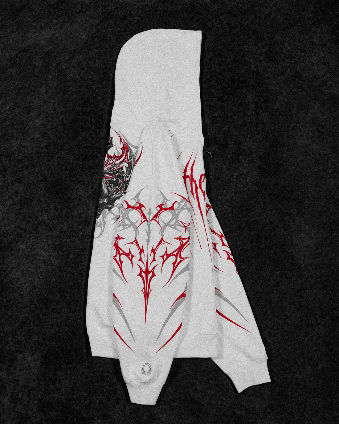 Immortality Oversized Zip-Up Hoodie [HEAVENLY RED]