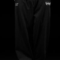 937 Embroidery Oversized Uncuffed Luxury Sweatpants [VOID BLACK]