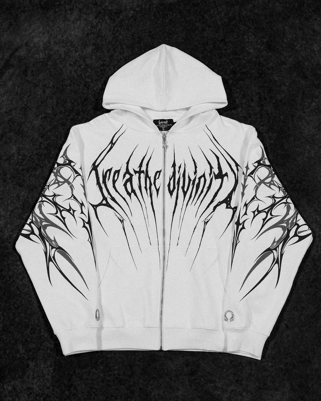 Immortality Oversized Zip-Up Hoodie [DIVINE WHITE]