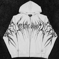 Immortality Oversized Zip-Up Hoodie [DIVINE WHITE]