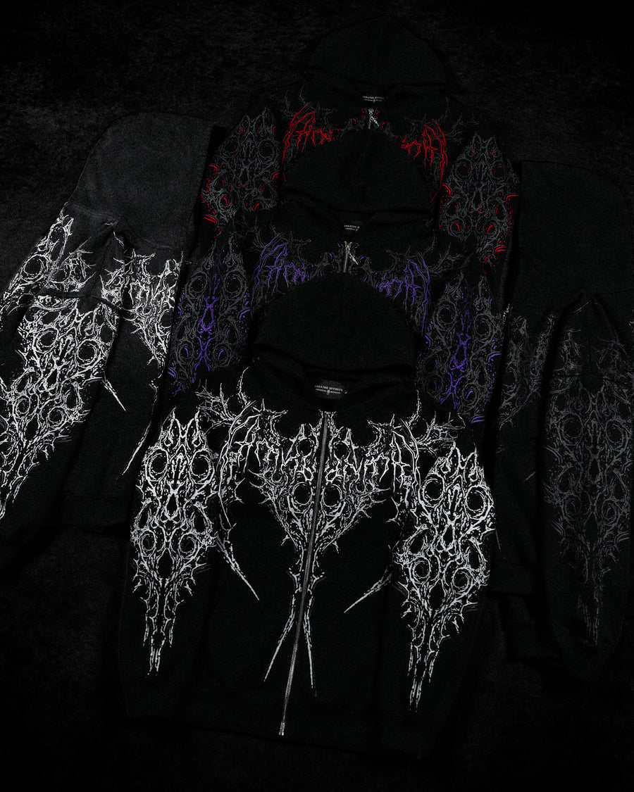 Nocturnal Oversized Zip-up Hoodie [VOID BLACK]