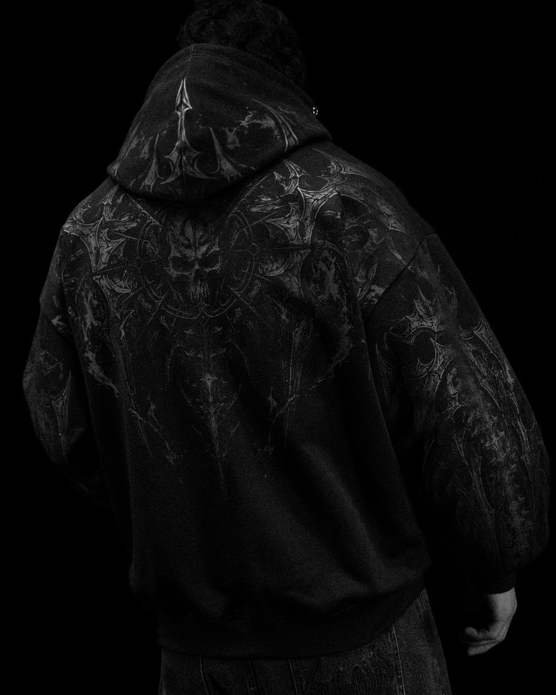 Death Slayer Oversized Zip-up Hoodie [DARKNESS]