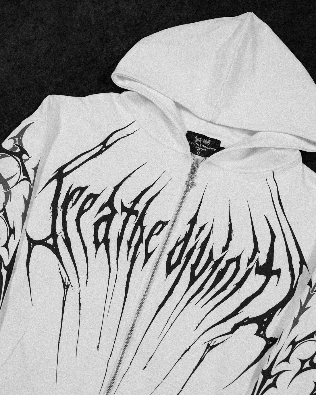 Immortality Oversized Zip-Up Hoodie [DIVINE WHITE]