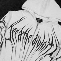 Immortality Oversized Zip-Up Hoodie [DIVINE WHITE]