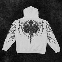 Immortality Oversized Zip-Up Hoodie [DIVINE WHITE]