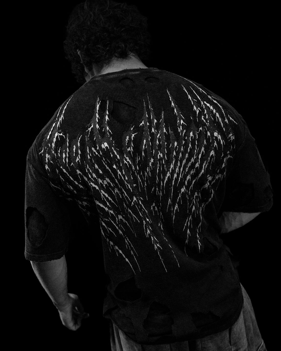 Tarnished Destroyed  Oversized T-shirt [GHOST]