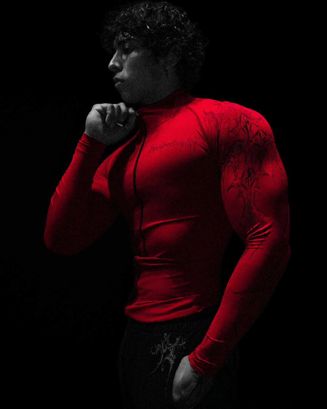 Void Tech™ Vampire Hunter Zip-up Compression [CRIMSON RED]
